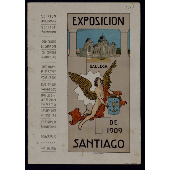 Portada de la guía de la Exposición Regional de Galicia (1909).