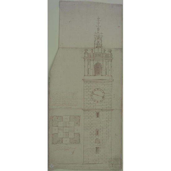 Fondo Universitario. Proyecto de la torre do Colexio de Fonseca de Mateo López (1598).