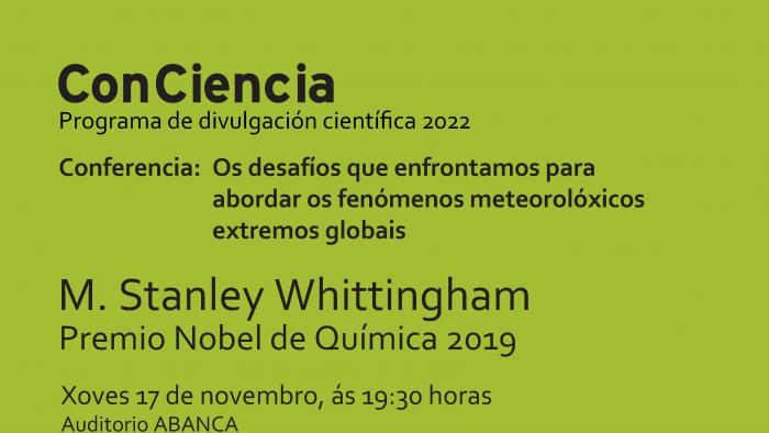 M. Stanley Whittingham impartirá en Compostela unha conferencia no marco do Programa ConCiencia