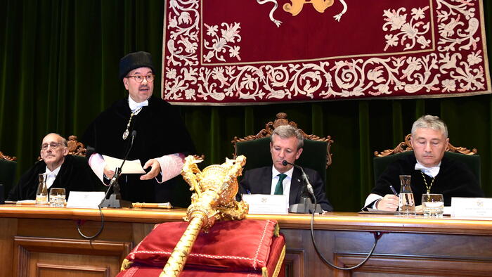 De esquerda a dereita, Manuel Reigosa, Antonio López, Alfonso Rueda e Ricardo Cao. FOTO: Santi Alvite