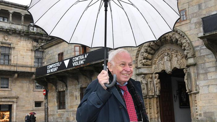 Tomas Lindahl na súa chegada ao Colexio San Xerome. Foto: Santi Alvite