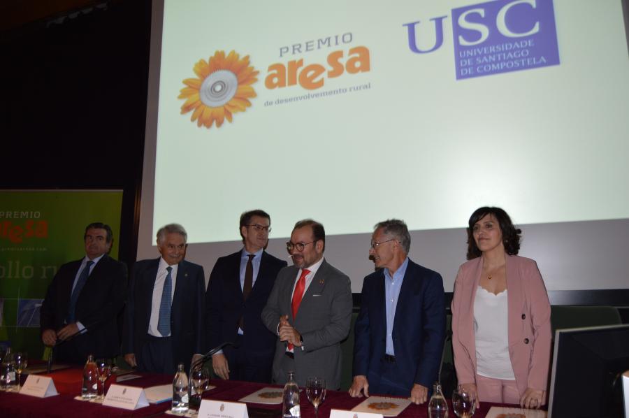 Víctor Nogueira, Álvaro Rodríguez Eiras, Alberto Núñez Feijóo, Antonio López, Ángel Carracedo e Montserrat Valcárcel