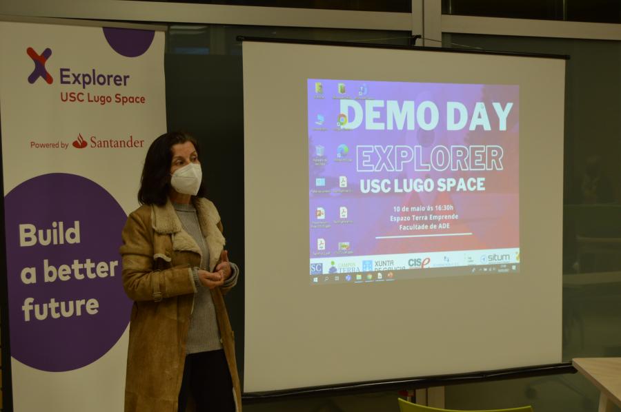 Elvira López Mosquera, na clausura da primeira fase do Explorer Space Lugo