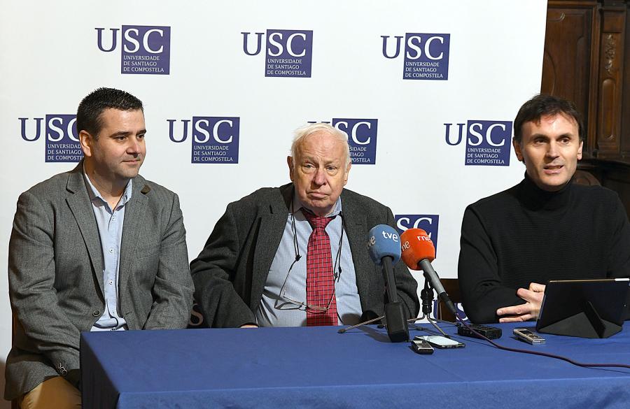 Momento da rolda de prensa de Tomas Lindahl