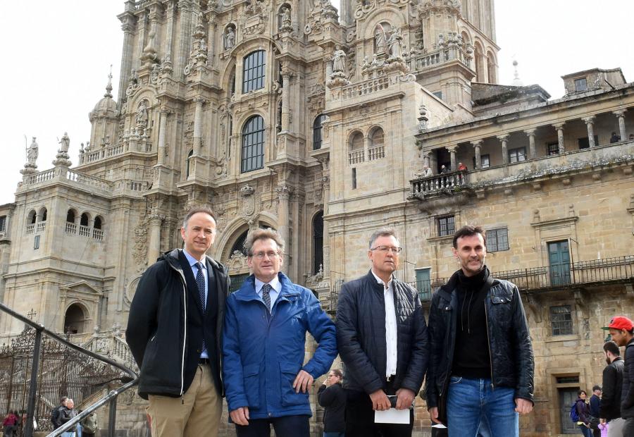 Diego Peña, Bernard L. Feringa, José Luis Mascareñas y Jorge Mira