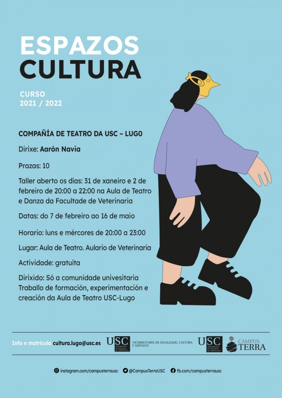 Cartaz da programación de actividades da aula de teatro da USC en Lugo