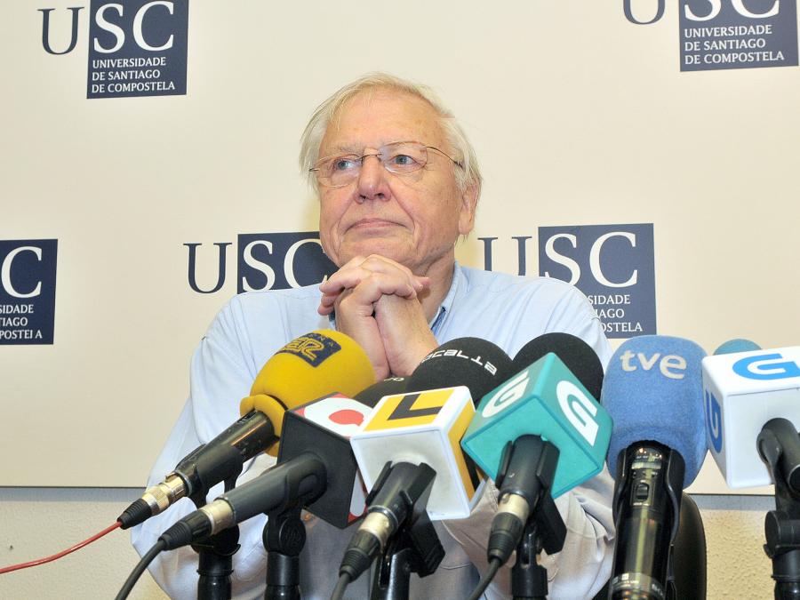 Sir David Frederick Attenborough na rolda de prensa