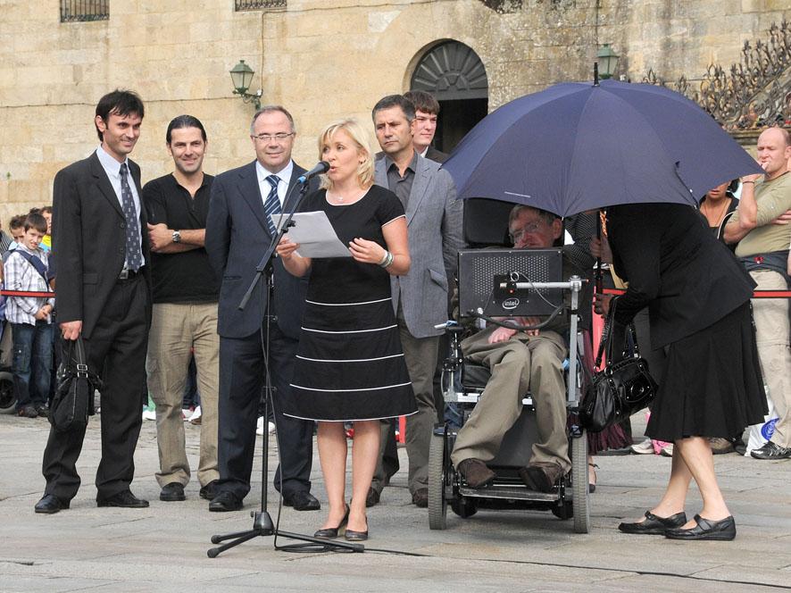 Recepción a Stephen Hawking no Obradoiro