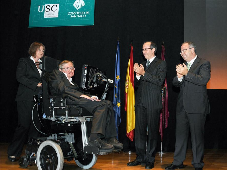 Momento previo á conferencia de Stephen Hawking