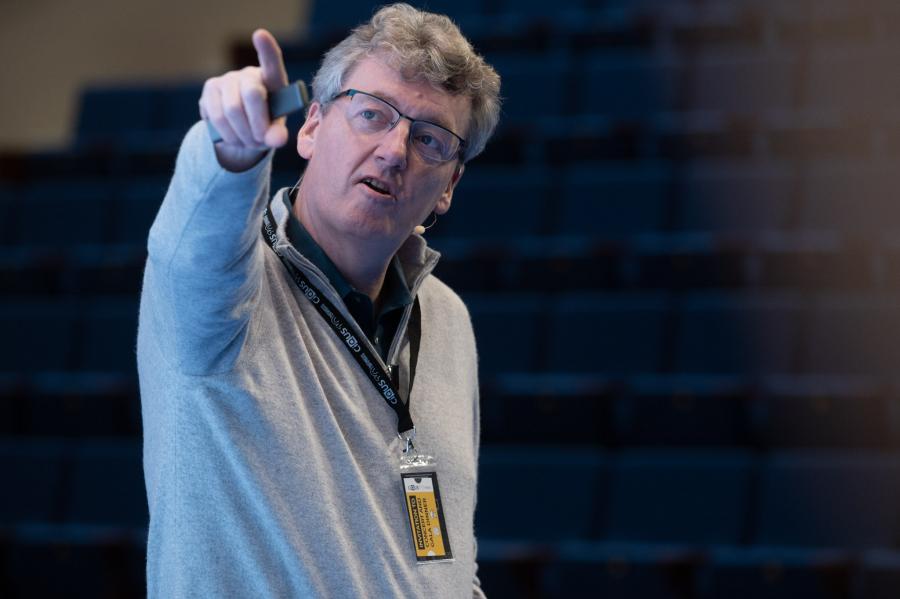 Momento da conferencia de David MacMillan. Foto: Alfonso Sestelo