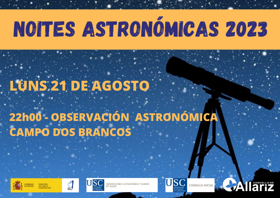 Cartel do programa 'Noites Astronómicas' en Allariz