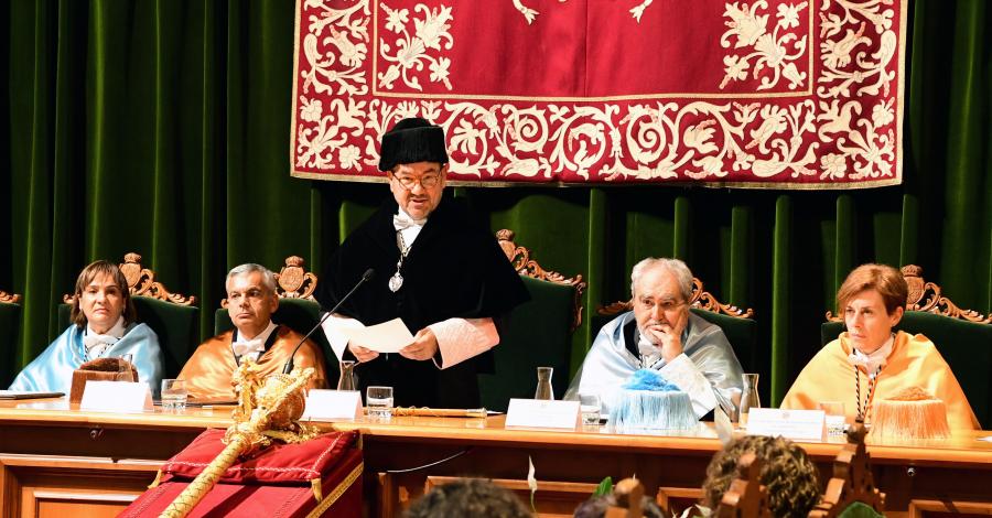 O reitor durante a súa intervención. FOTO: Santi Alvite