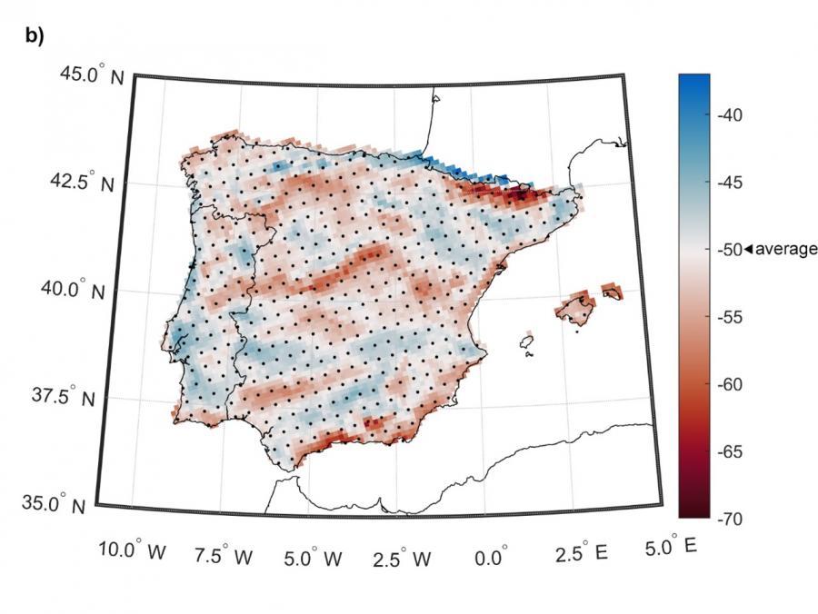 O número medio anual de días de vaga de frío na Península Ibérica e Baleares reducirase aproximadamente un 50% en comparación co período 1971-2000