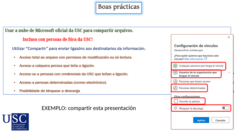 Boas prácticas para compartir arquivos