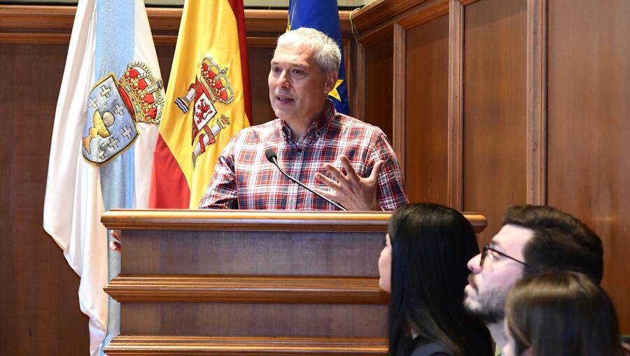O director xerente de Biostatech e mentor colaborador, Vicente Lustres Pérez, tamén interveu no acto. Foto: Santi Alvite
