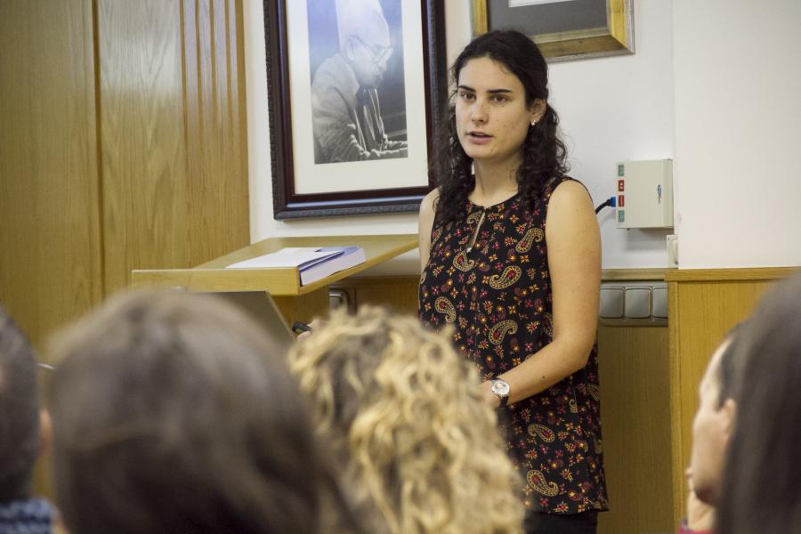 Rita García Seoane durante o acto de lectura da tese