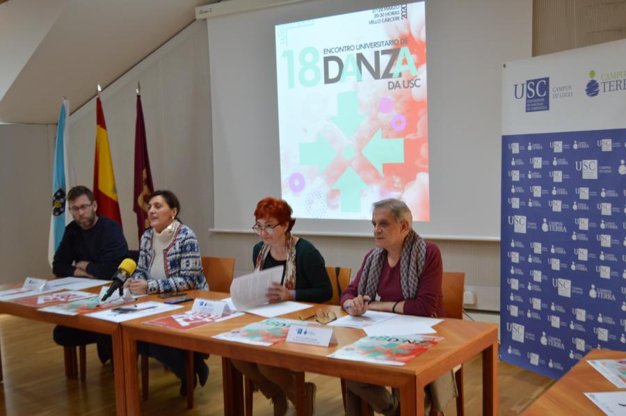 Zearreta, Valcárcel, Ferreiro e Zahera, na Vicerreitoría de Coordinación do Campus de Lugo