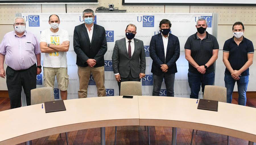 De esquerda a dereita: José R. Bahamonde, José Rodríguez, Vicente Pérez, Antonio López, Javier Ferreira, Santiago Corzón e Óscar Rodil. Foto: Santi Alvite