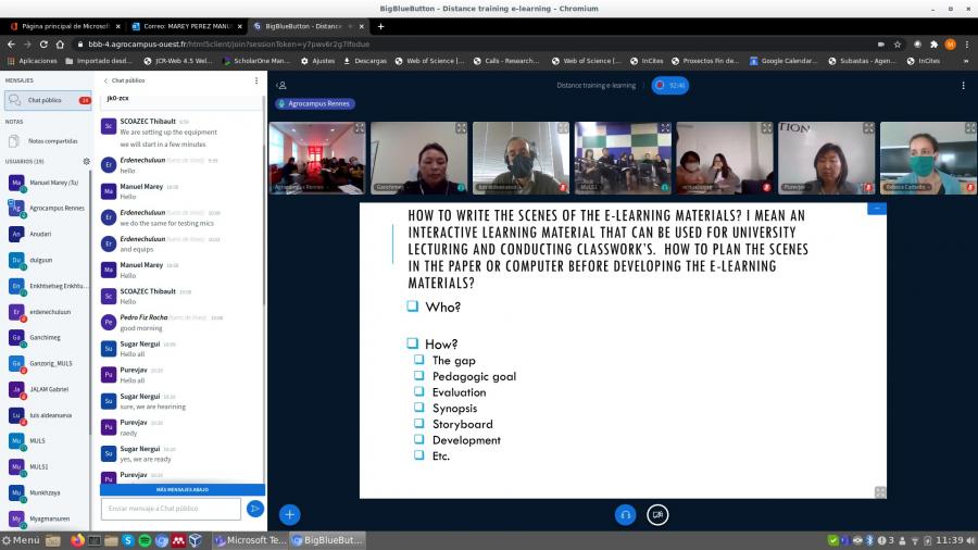 Participantes no webinar sobre recursos e-learning para a formación agraria e agroalimentaria