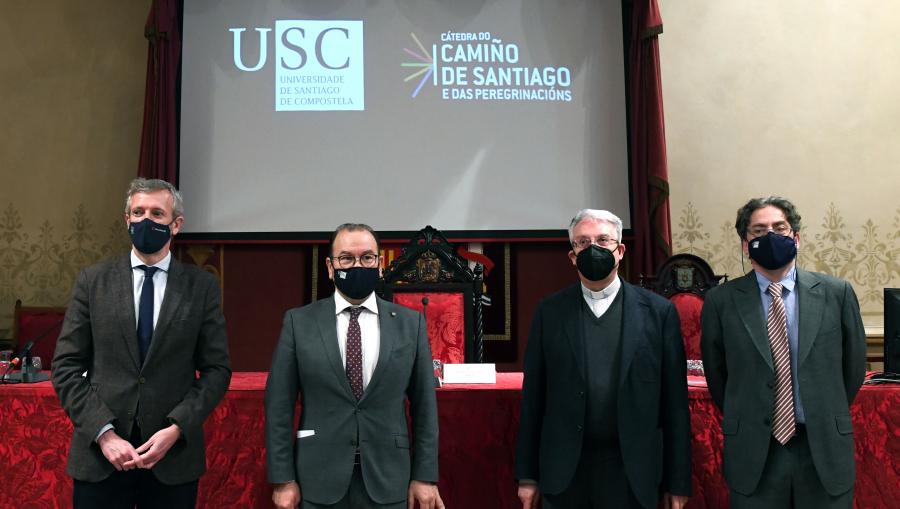 De esquerda a dereita, Alfonso Rueda, Antonio López, Daniel Lorenzo Santos e Miguel Taín. FOTO: Santi Alvite