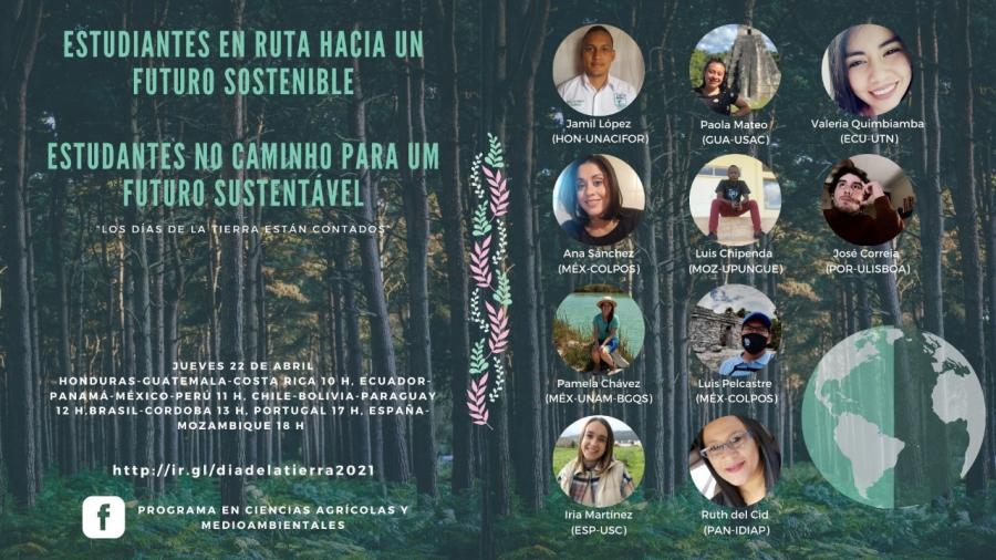 Cartaz de relatores que intervirán no evento 'Estudantes en camiño cara a un futuro sostible'