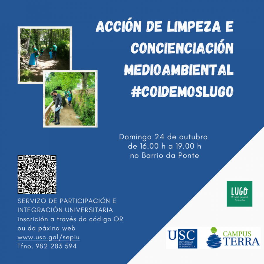 Cartaz da iniciativa promovida por #CoidemosLugo no barrio da Ponte