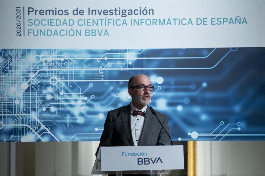 Senén Barro durante o acto de entrega. FOTO: Santi Alvite