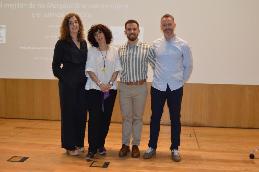 De esquerda a dereita, Maribel Quiroga, Paz Ondina,  Pedro A. Castrillo e Roberto Bermúdez, na Casa do Saber