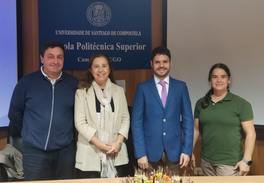 De esquerda a dereita, Roque Rodríguez, Isabel Cañellas, Juan Alberto Molina e Clara Antón, na EPS de Enxeñaría