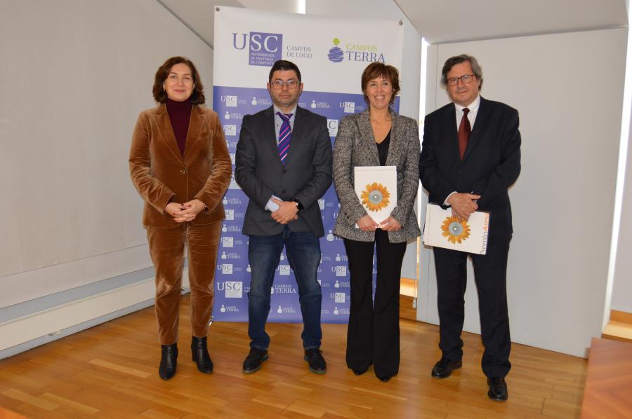 Carmen Lence, Francisco Fraga, Carlota López e Marius Rubiralta, trala reunión do xurado do Premio Aresa