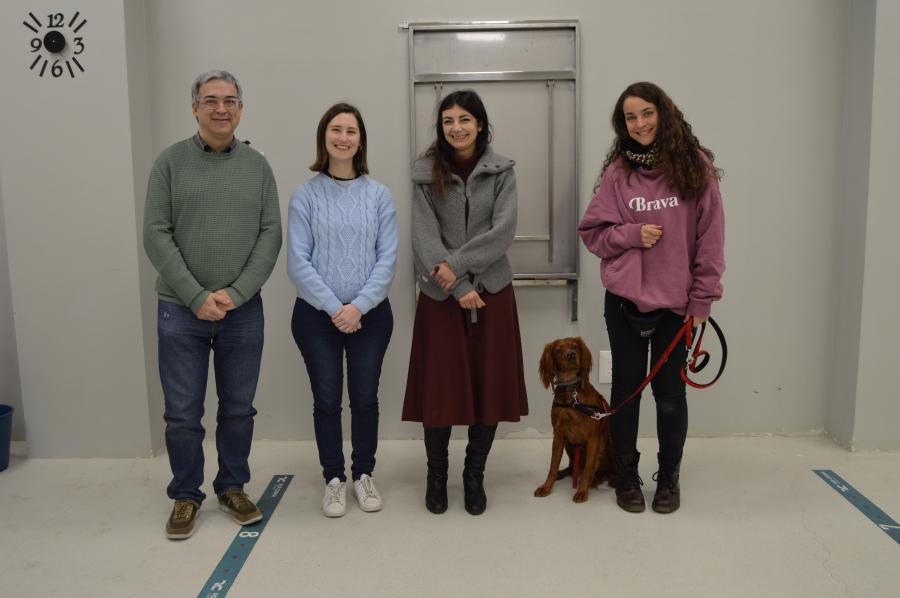 Pablo Sánchez, Irene Ortiz, Ángela González e Susana Muñiz, xunto con Hacho, no Rof Codina