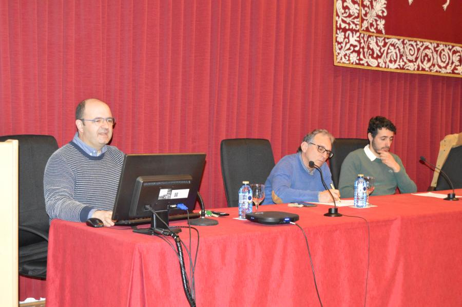 Vázquez, Lamosa e Moeda, no foro celebrado na EPS de Enxeñaría