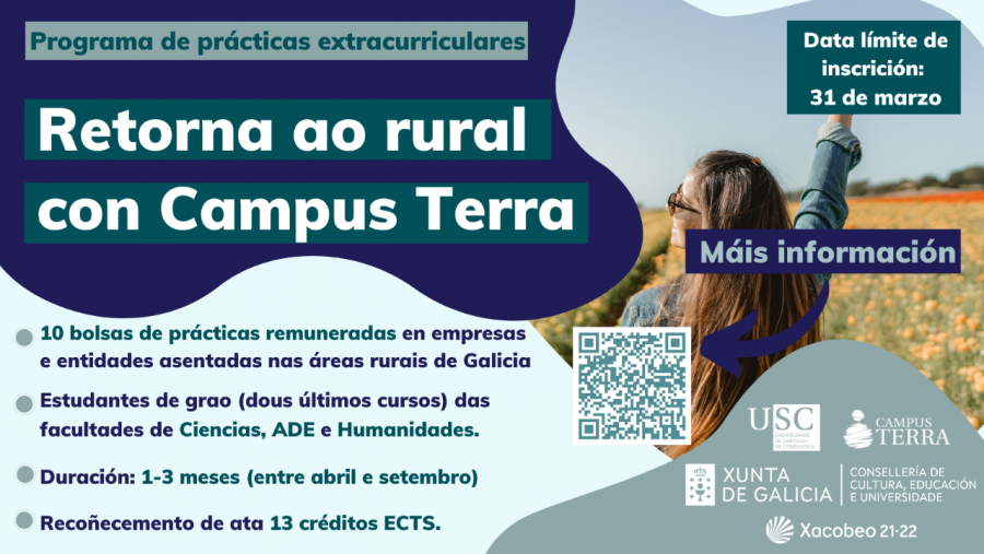 Cartaz das bolsas en empresas do medio rural xestionadas directamente desde Campus Terra 
