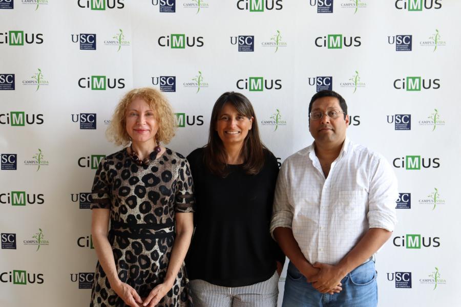 De esquerda a dereita, Mabel Loza, Marta Varela Rey e Ashwin Woodhoo 