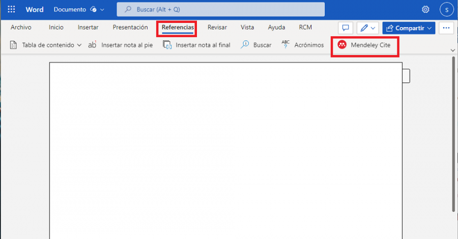 Mendeley Cite en Word
