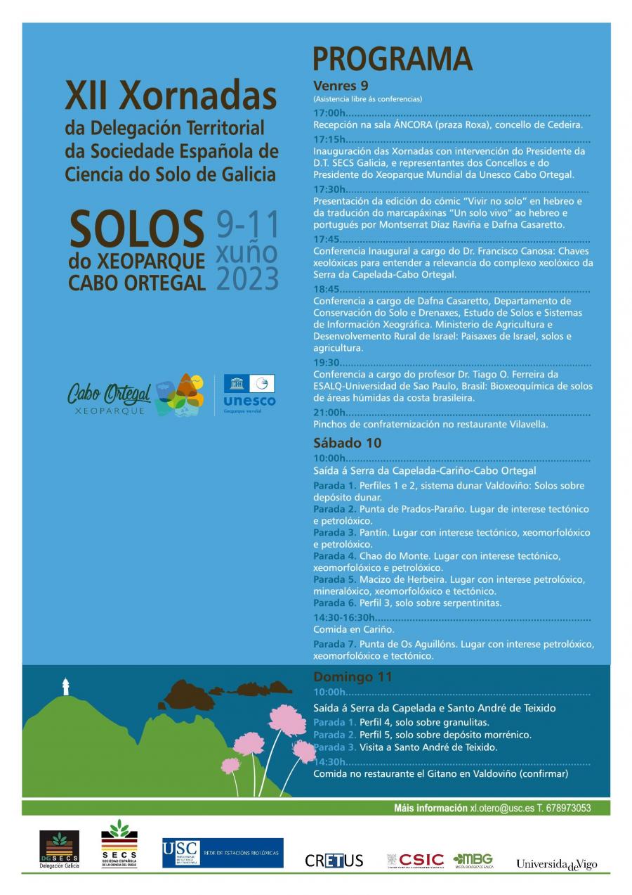 Cartaz co programa das xornadas organizadas pola delegación territorial de SECS-Galicia