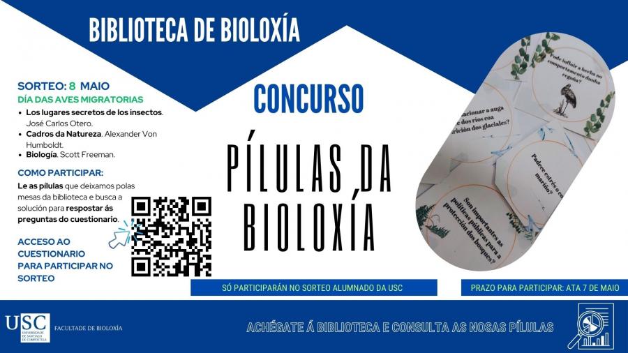 Cartaz do concurso "Pílulas da Bioloxía"