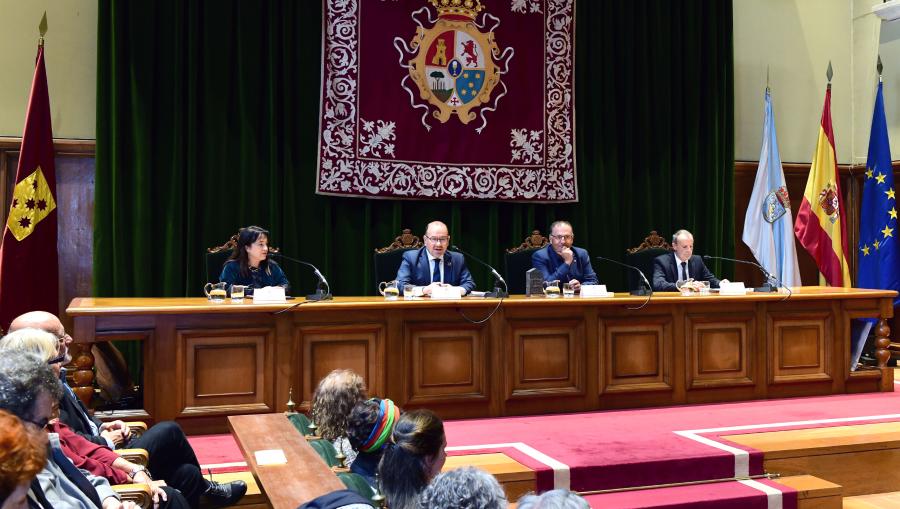 De esquerda a dereita, María López Sández, Antonio López, Gumersindo Feijoo, e Manuel Núñez Singala. Foto: Santi Alvite