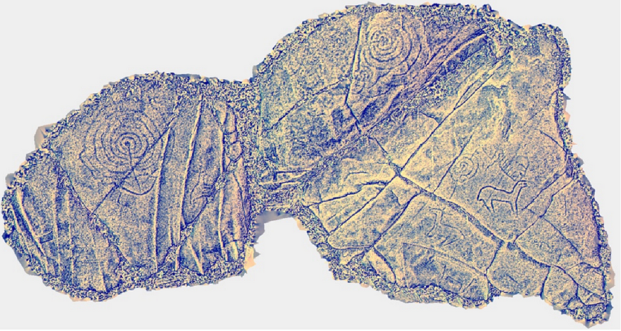 Calco dixital realizado con Xshade do petróglifo Fonte Pena Furada 1