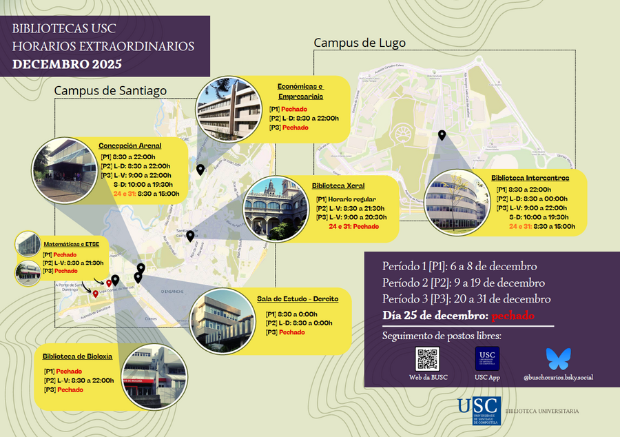 Horarios extraordinarios de decembro