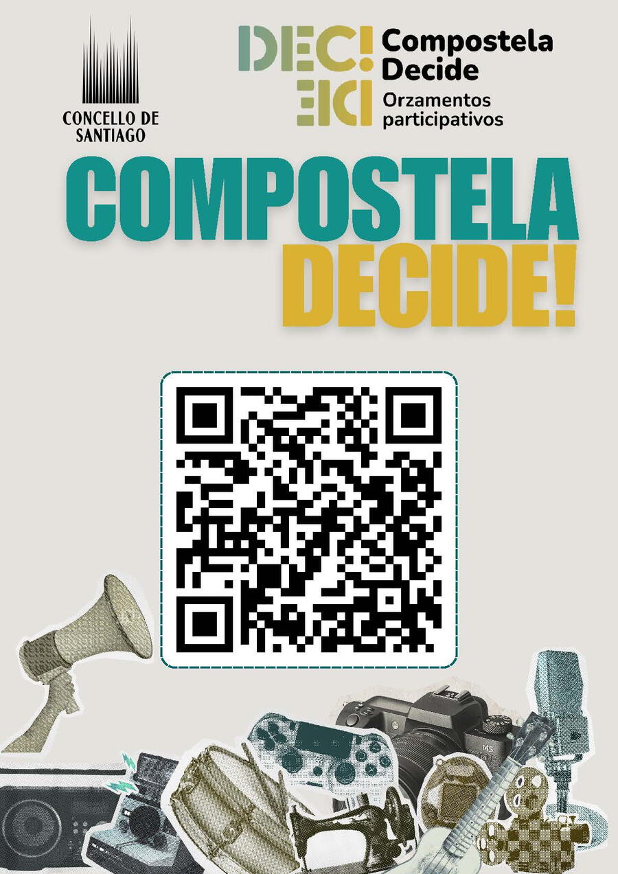 Cartel co QR para presentar proxectos