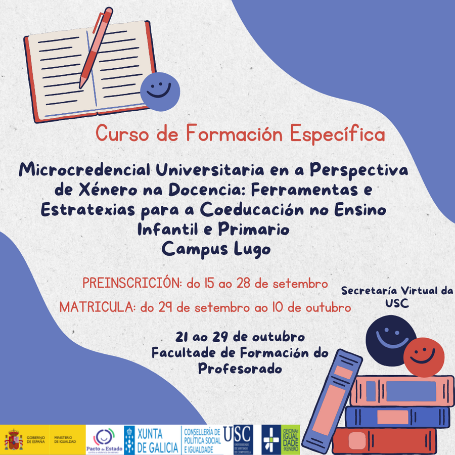 cartel microcredencial perspectiva de xénero na docencia ensino infantil e primario