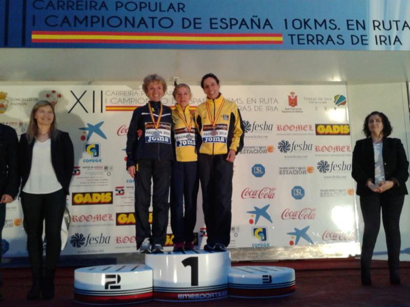 Atletas do Club deportivo USC acadan dous ouros e outros tantos bronces no Campionato de España de 10 quilómetros en ruta