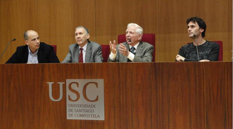 Harald zur Hausen reuniuse con investigadores da USC cos que falou sobre a busca de cancros vinculados a infeccións