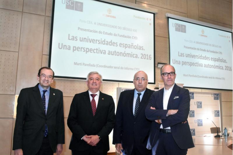Martí Parellada presentou na USC o estudo sobre as universidades españolas dende unha perspectiva autonómica da Fundación CYD