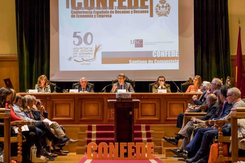 A Conferencia Española de Decanas e Decanos de Economía e Empresa (CONFEDE) reúnese estes días na USC
