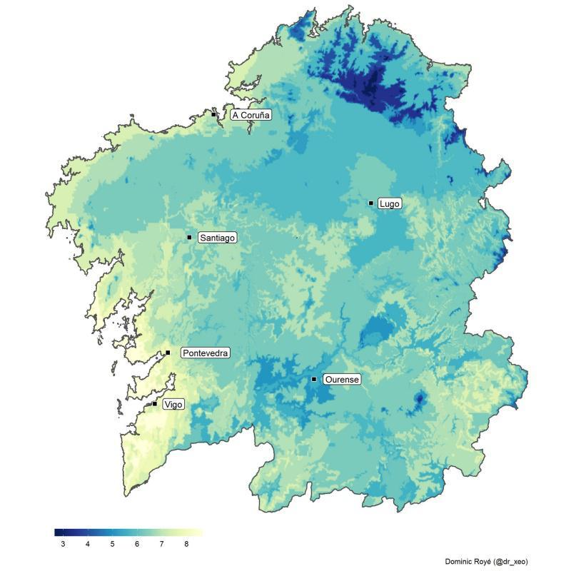 Veráns e invernos suaves, moito sol e pouco vento, as preferencias climáticas para a poboación galega