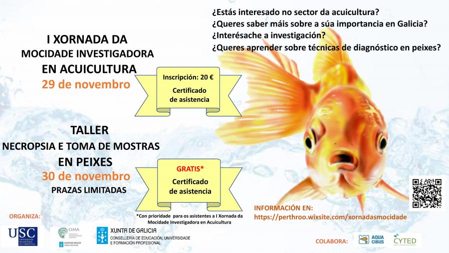 A I Xornada da Mocidade Investigadora en Acuicultura amplía o seu prazo de inscrición ata o 26 de novembro