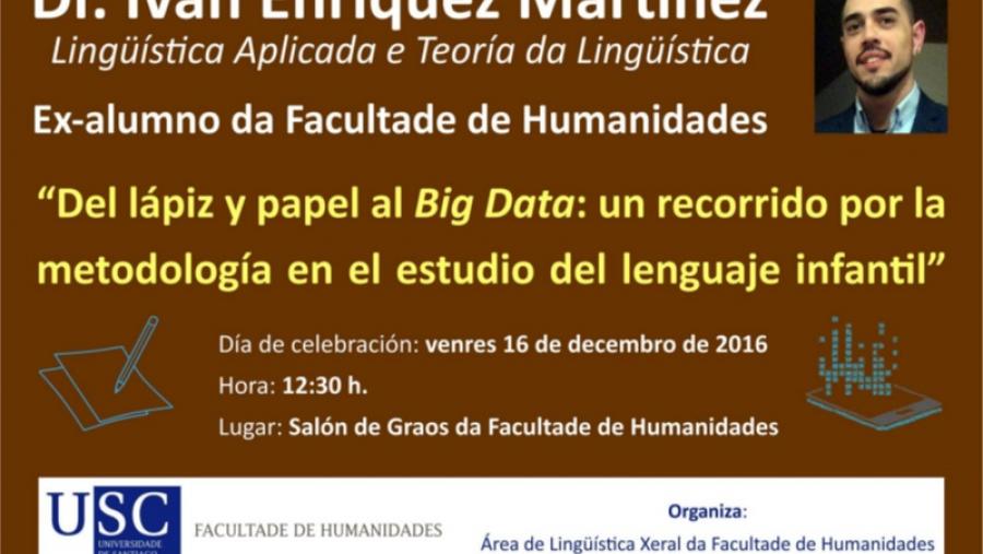 El investigador del Centro Ramón Piñeiro Iván Enríquez ofrece en el Campus Terra una ponencia sobre el estudio del lenguaje infantil