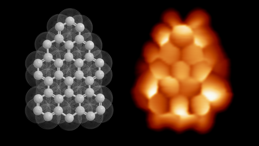 Os investigadores observaron como o magnetismo de  trianguleno íase recuperando paso a paso